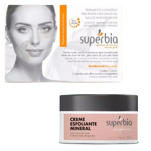 Kit Adesivos para Rugas nos Olhos ou Bigode Chinês + Creme Esfoliante